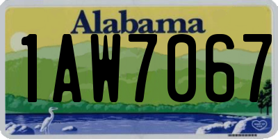AL license plate 1AW7067