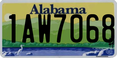AL license plate 1AW7068