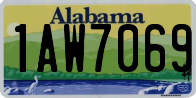 AL license plate 1AW7069