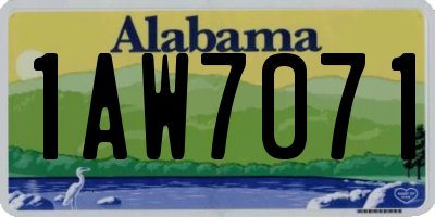 AL license plate 1AW7071