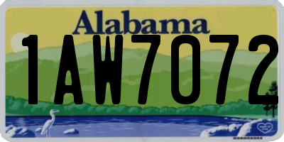 AL license plate 1AW7072