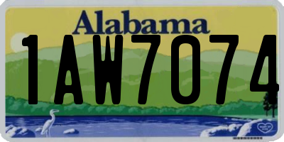 AL license plate 1AW7074