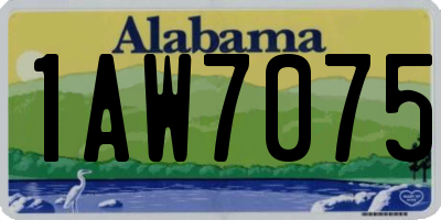 AL license plate 1AW7075