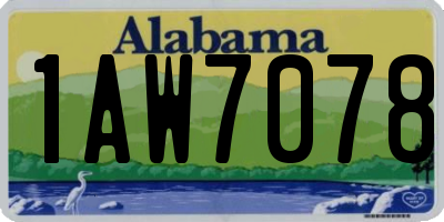 AL license plate 1AW7078