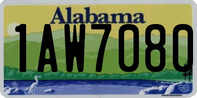 AL license plate 1AW7080