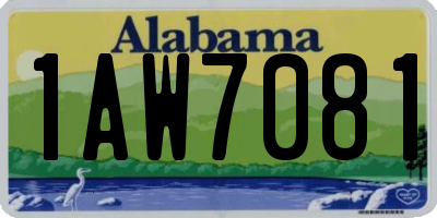 AL license plate 1AW7081