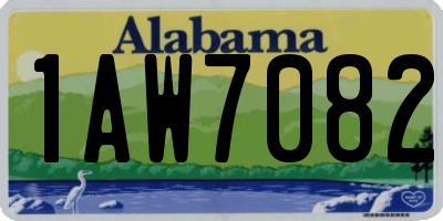AL license plate 1AW7082