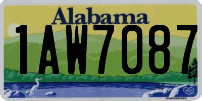 AL license plate 1AW7087