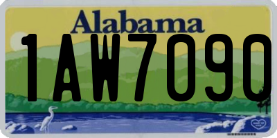 AL license plate 1AW7090