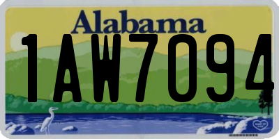 AL license plate 1AW7094