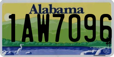 AL license plate 1AW7096