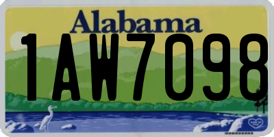 AL license plate 1AW7098