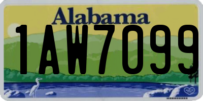 AL license plate 1AW7099