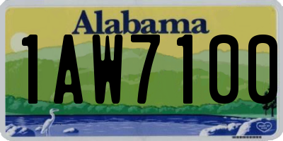 AL license plate 1AW7100