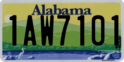 AL license plate 1AW7101