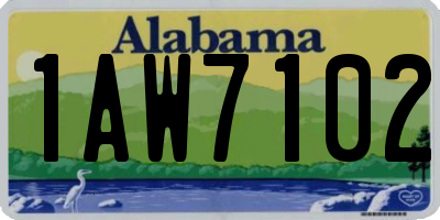 AL license plate 1AW7102