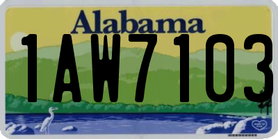 AL license plate 1AW7103