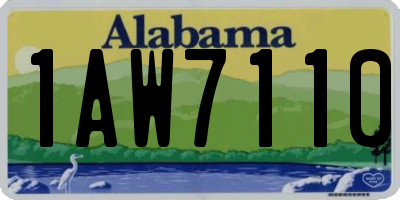 AL license plate 1AW7110