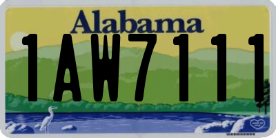AL license plate 1AW7111
