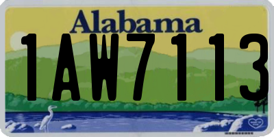 AL license plate 1AW7113