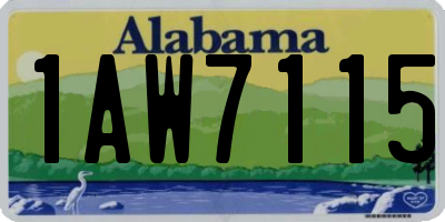 AL license plate 1AW7115