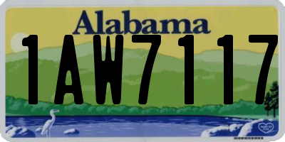 AL license plate 1AW7117