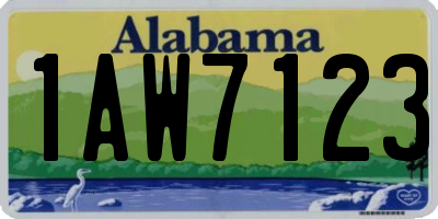 AL license plate 1AW7123