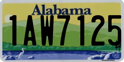 AL license plate 1AW7125