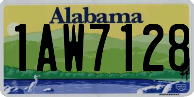 AL license plate 1AW7128