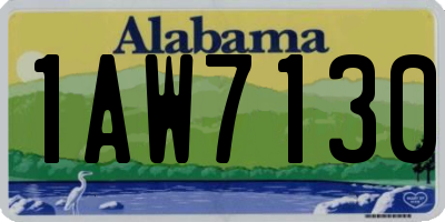 AL license plate 1AW7130