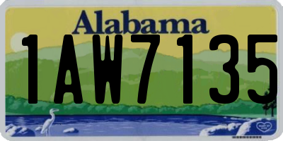 AL license plate 1AW7135