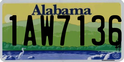 AL license plate 1AW7136