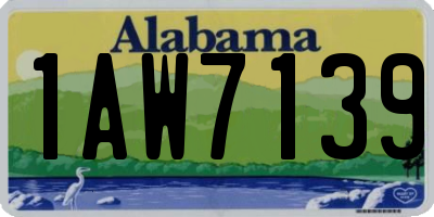 AL license plate 1AW7139