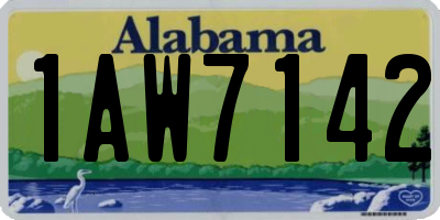 AL license plate 1AW7142