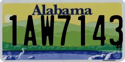 AL license plate 1AW7143