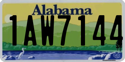 AL license plate 1AW7144