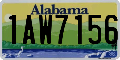 AL license plate 1AW7156
