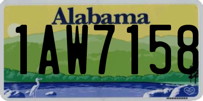 AL license plate 1AW7158