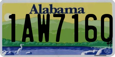 AL license plate 1AW7160