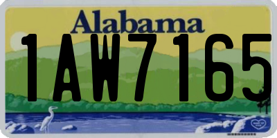 AL license plate 1AW7165