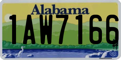 AL license plate 1AW7166