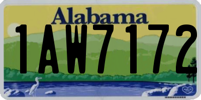 AL license plate 1AW7172