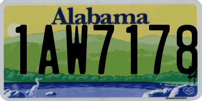 AL license plate 1AW7178