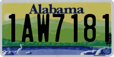 AL license plate 1AW7181