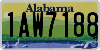 AL license plate 1AW7188