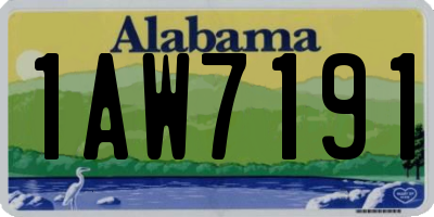 AL license plate 1AW7191