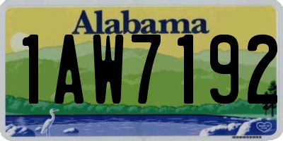 AL license plate 1AW7192