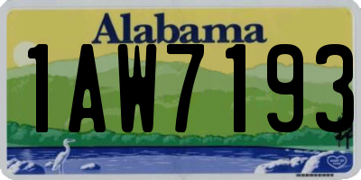AL license plate 1AW7193