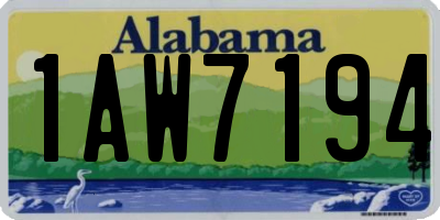 AL license plate 1AW7194