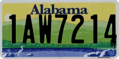 AL license plate 1AW7214